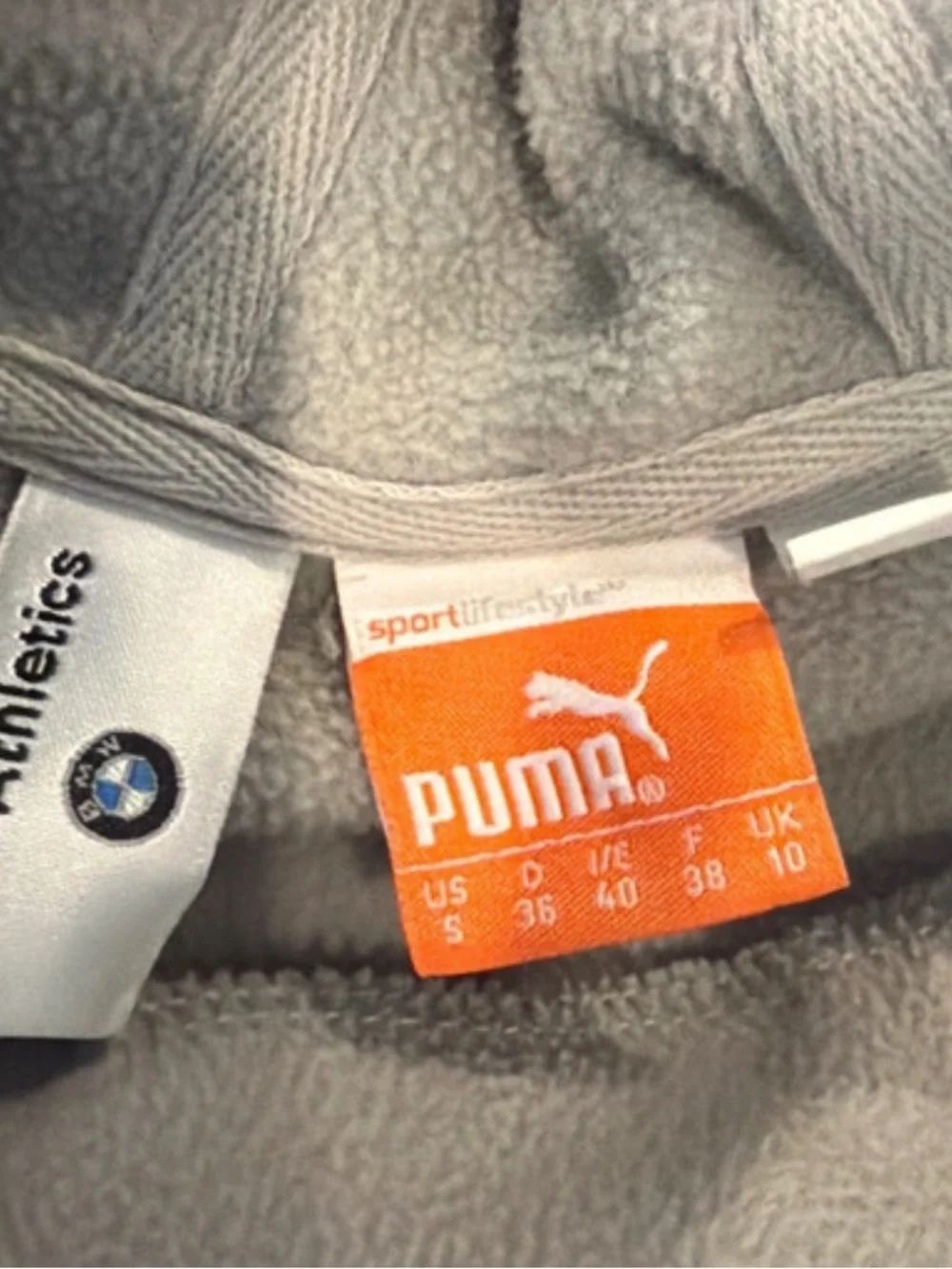 VGC- BMW x Puma Light Blue Cowell neck, drawstring with pockets Bmw logo